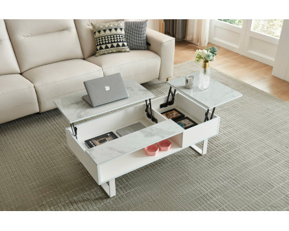 Extravaganza 1388 Coffee Table with Storage - White