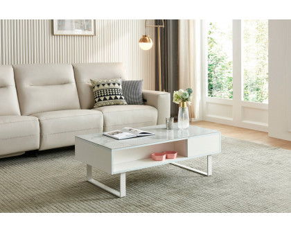 Extravaganza 1388 Coffee Table with Storage - White