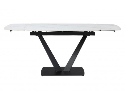 Extravaganza 109 Ceramic Dining Table - White/Black