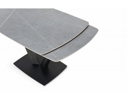 Extravaganza 109 Ceramic Dining Table - Gray/Black