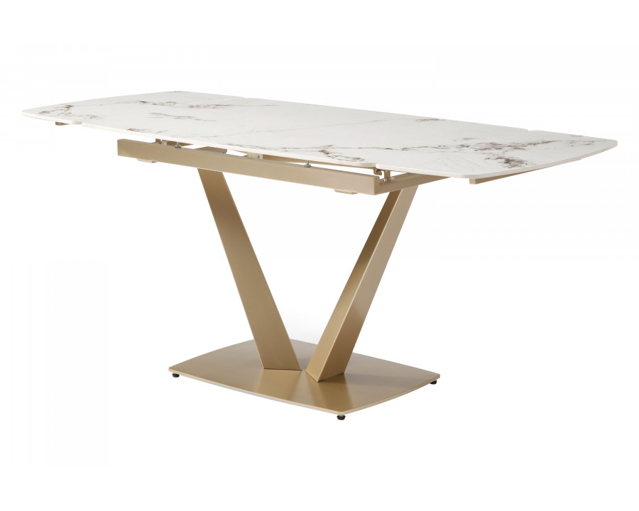 Extravaganza 109 Ceramic Dining Table - White/Gold