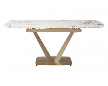 Extravaganza 109 Ceramic Dining Table - White/Gold