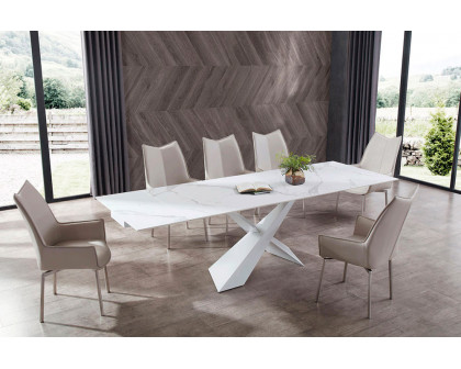 Extravaganza 9113 Dining Table with 1218 Swivel Gray Chairs