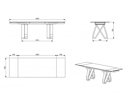 Extravaganza - 9086 Table with 1327 Swivel Chairs