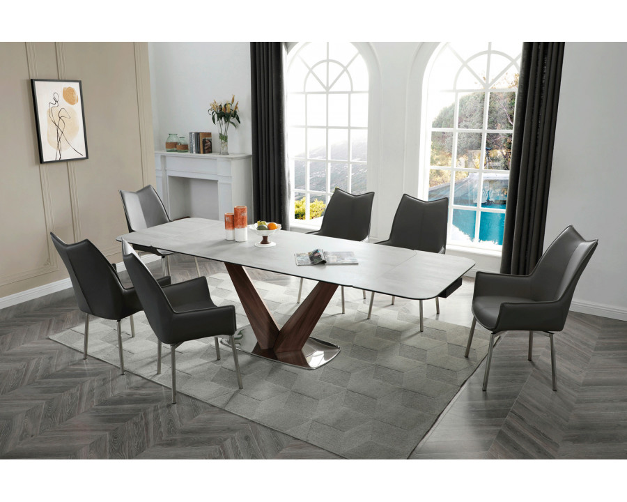 Extravaganza 9188 Table with 1218 Swivel Dark Gray Chairs