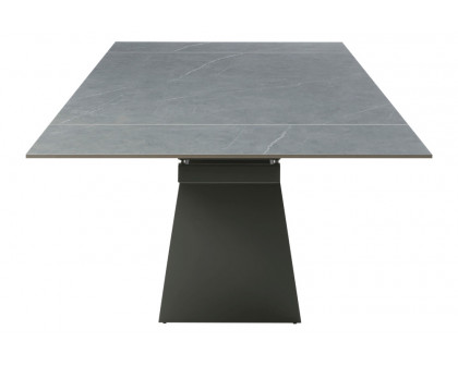 Extravaganza - 9087 Table Dark Gray with 1239 Swivel Blue Chairs