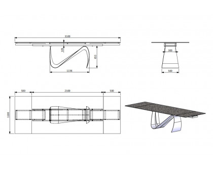 Extravaganza - 9087 Table Dark Gray with 1254 Chairs