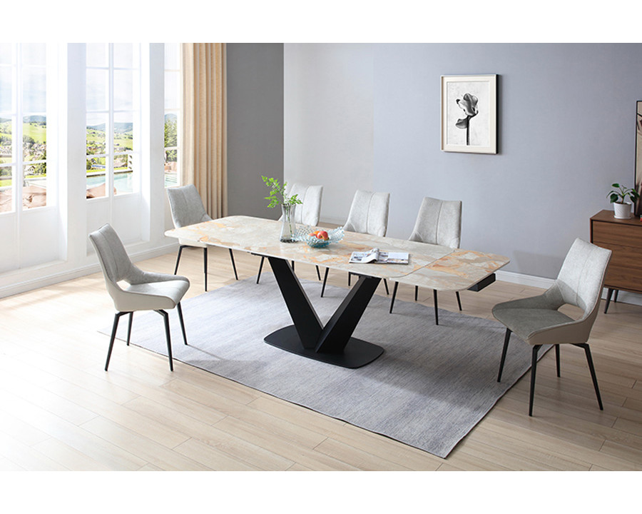 Extravaganza - Planet Table with 1239 Swivel Beige Chairs