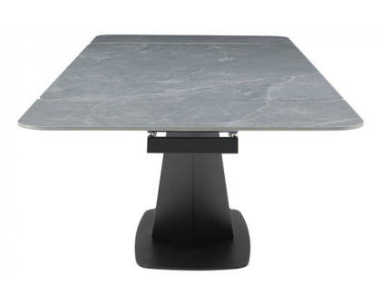 Extravaganza - 9436 Dining Table with 1218 Swivel Gray Taupe Chairs