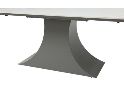 Extravaganza 9437 Dining Table with 1218 Swivel Gray Taupe Chairs