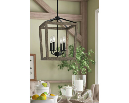 FaFurn - 4 Light Lantern Adjustable Dimmable Square/Rectangle Chandelier