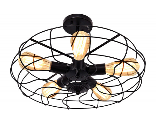 FaFurn - 5 Light Modern 2808 Black Iron Sphere Chandelier