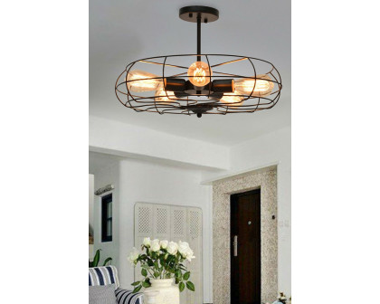 FaFurn - 5 Light Modern 2808 Black Iron Sphere Chandelier