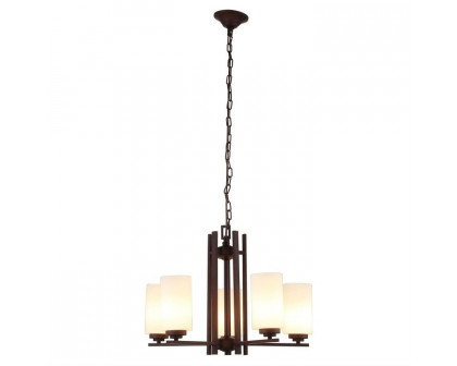 FaFurn - 5 Column Lights Chandelier in Bronze