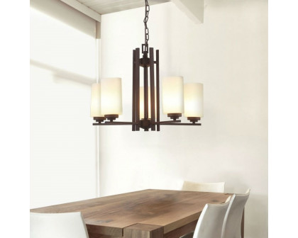 FaFurn - 5 Column Lights Chandelier in Bronze