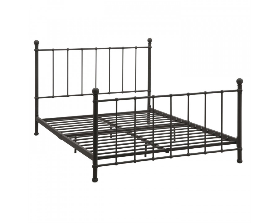 FaFurn - Full Size Platform Bed Frame with Headboard and Footboard in Dark Bronze, Metal