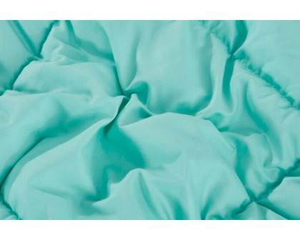 FaFurn Traditional Microfiber Reversible 3 Piece Comforter Set - Aqua/Gray, Twin/Twin XL Size