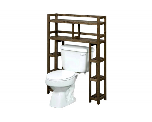 FaFurn Solid Wood Over The Toilet Bathroom Storage Unit - Medium Brown