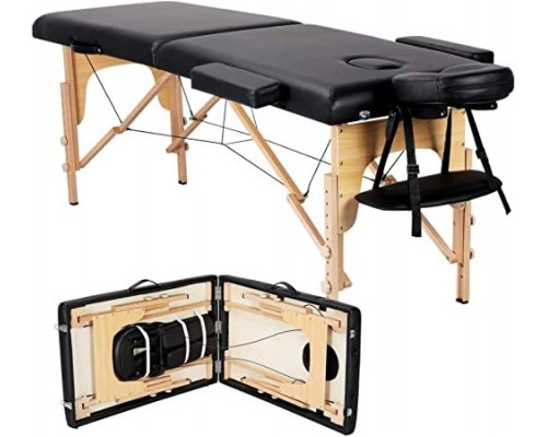 FaFurn - Adjustable Massage Folding Table in Black