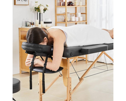 FaFurn - Adjustable Massage Folding Table in Black