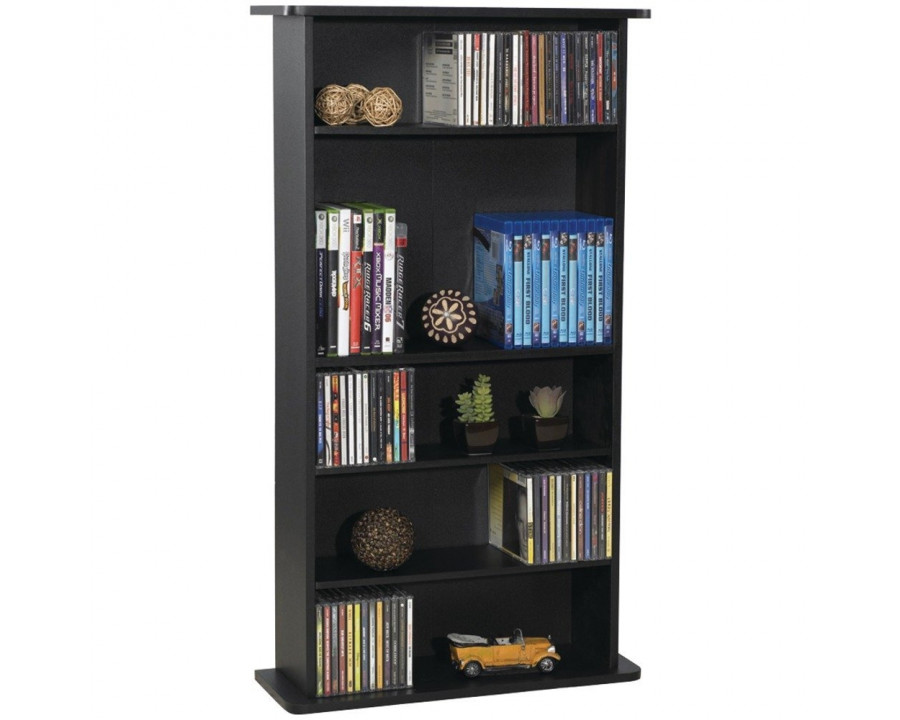 FaFurn - Bookcase with Adjustable Shelves in Black, Wood