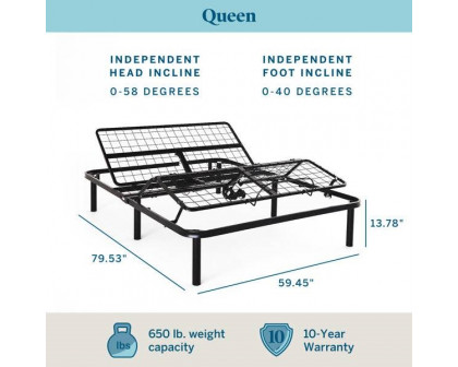 FaFurn Adjustable Queen Size Bed Base with Remote