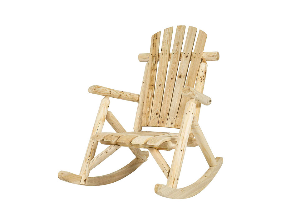 FaFurn - Outdoor Adirondack Style Wooden Log Rocking Chair