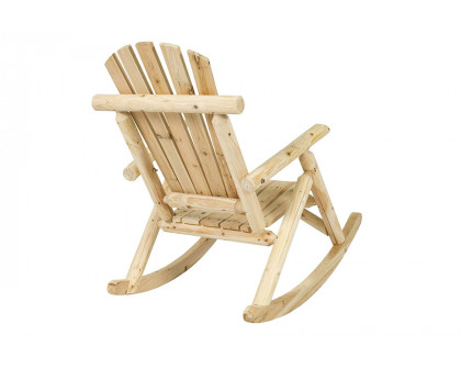 FaFurn - Outdoor Adirondack Style Wooden Log Rocking Chair