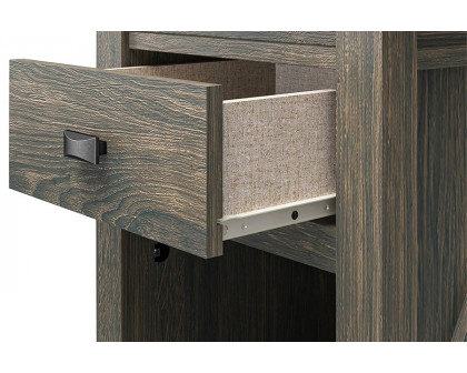 FaFurn Farmhouse 1-Drawer Bedroom Nightstand with Open Shelf - Gray Oak