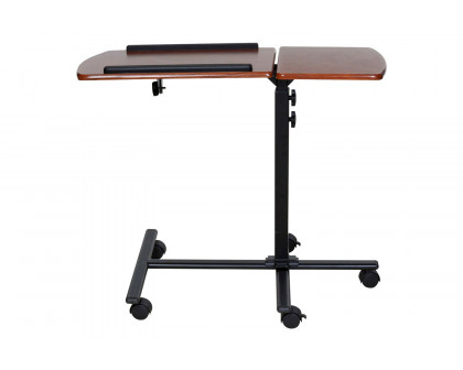 FaFurn - Adjustable Height Laptop Cart Computer Desk in Cherry Finish