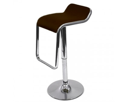 FaFurn Modern Adjustable Barstool with Leatherette Seat - Brown