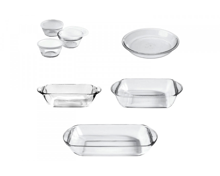 FaFurn - 10-Piece Glass Bakeware Food Storage Set with 3 Clear Plastic Lids