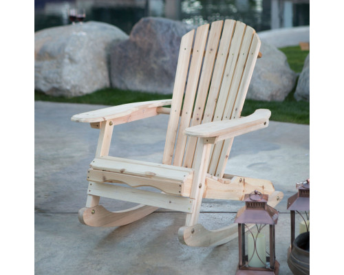 FaFurn - Adirondack Rocking Chair in Natural, Wood