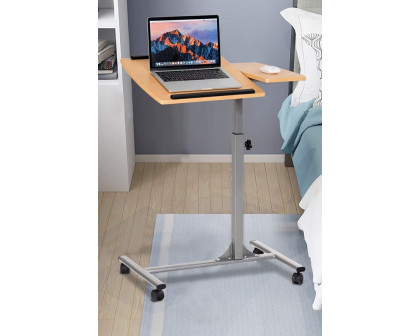 FaFurn - Mobile Laptop Desk Cart On Wheels with Wood Top