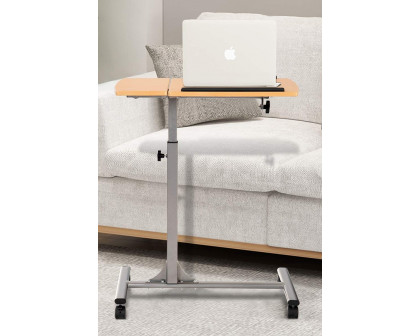 FaFurn - Mobile Laptop Desk Cart On Wheels with Wood Top