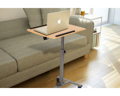 FaFurn - Mobile Laptop Desk Cart On Wheels with Wood Top