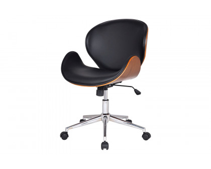 FaFurn - Modern Classic Faux Leather Office Chair with Curved Seat