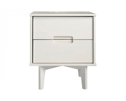 FaFurn Farmhouse 2 Drawer Solid Wood Nightstand - White