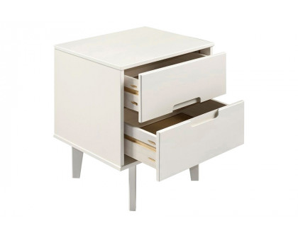 FaFurn Farmhouse 2 Drawer Solid Wood Nightstand - White