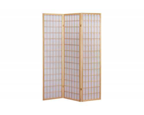 FaFurn - 3-Panel Wooden Room Divider Japanese Shoji Screen in Natural