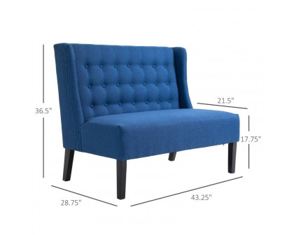 FaFurn™ Scandinavian 2 Seater Loveseat - Blue, Linen