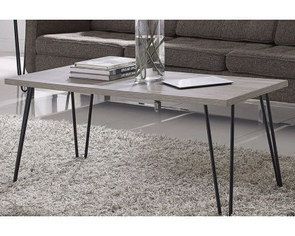 FaFurn - Modern Classic Vintage Style Coffee Table with Wood Top and Metal Legs