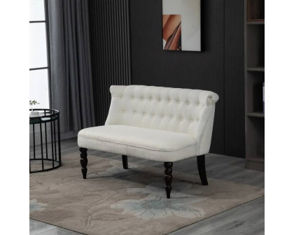 FaFurn Scandinavian 2 Seater Loveseat - Cream, Linen