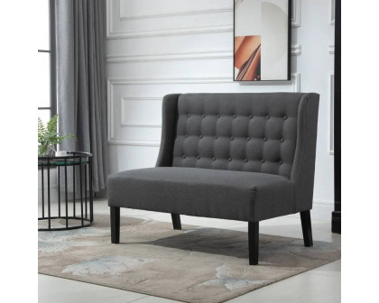 FaFurn Scandinavian 2 Seater Loveseat - Gray, Linen