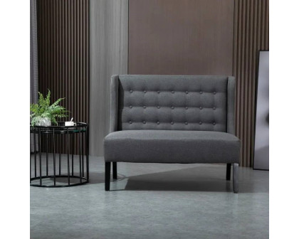 FaFurn Scandinavian 2 Seater Loveseat - Gray, Linen