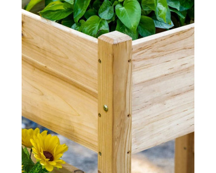 FaFurn Garden Bed Planter Box - Light Oak, Fir Wood