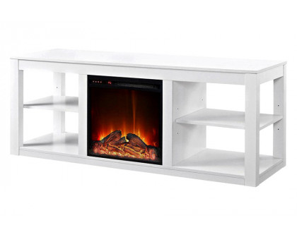 FaFurn Modern 2-In-1 Electric Fireplace TV Stand - White