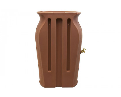 FaFurn - Terra Cotta 50-Gallon Plastic Urn Rain Barrel with Planter Top