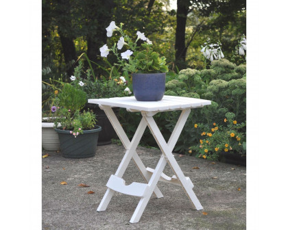 FaFurn Folding Outdoor Side Table - White, Wood