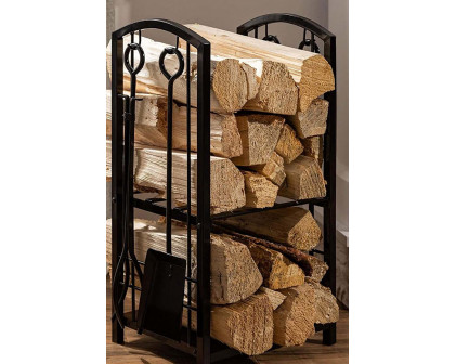 FaFurn - 5 Piece Vintage Firewood Log Rack Holder Tools Set